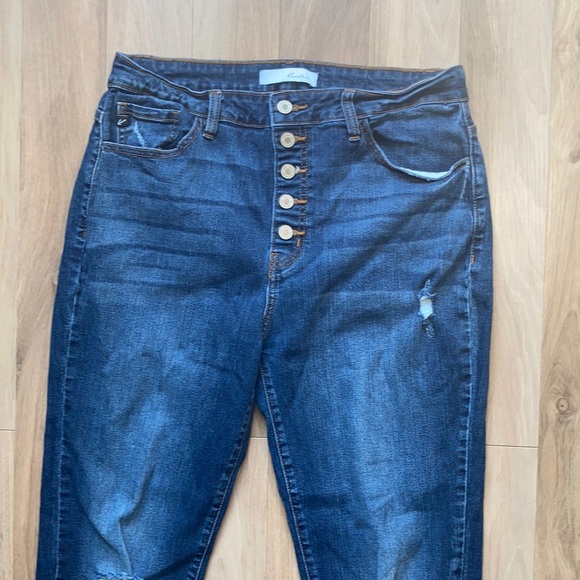 Kancan button fly distressed raw hem jean size 15 / 31 - Picture 4 of 17